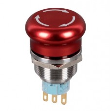 Μπουτόν Μανιτάρι Φ22 Κόκκινο 1NC+1NO Πόρτα Πίνακα IP65 EL-2211T